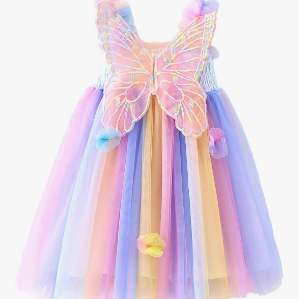 Colorful Butterfly Tulle Dress